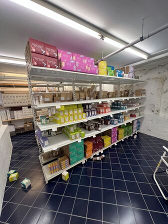 Stålreoler 234x82x63 cm pr. fag. UDEN INDHOLD