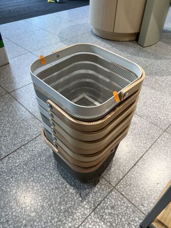 8 stk. indkøbskurve m. træhåndtag