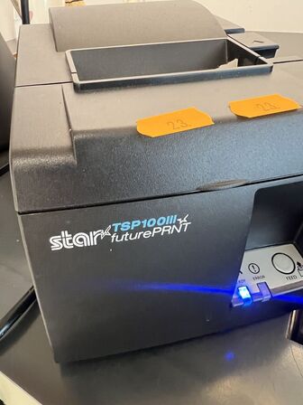 Laserprinter BROTHER HL-L2375DW samt STAR TSP100III bonprinter