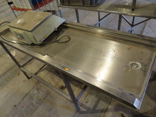 Rustfri stålbord til vaskestation