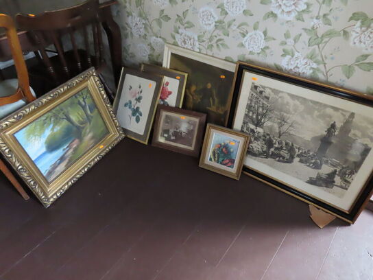 7 stk. billeder i rammer