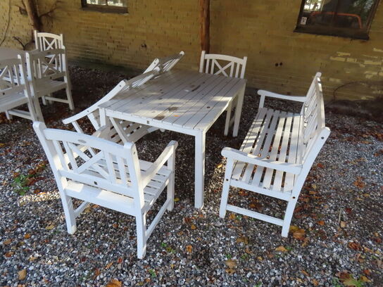 Havebord med bænk og 4 stk. stole JUTLANDIA
