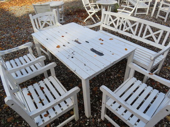 Havebord med bænk og 4 stk. stole JUTLANDIA