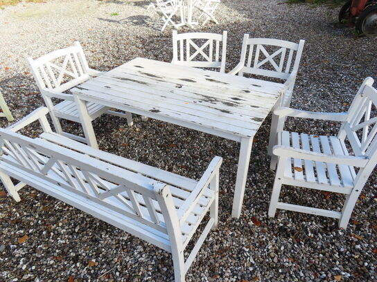Havebord med bænk og 4 stk. stole JUTLANDIA