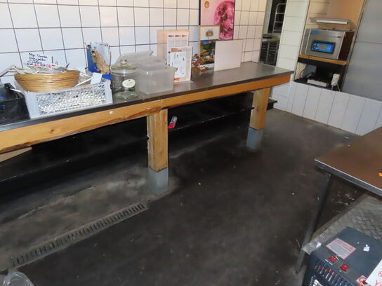 Rustfri stålbord med vask