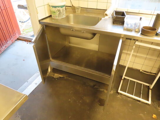 Rustfri stålbord med vask