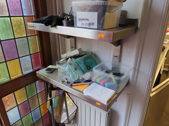 Rustfri stål hyldesystem med 8 hylder + løs stålreol