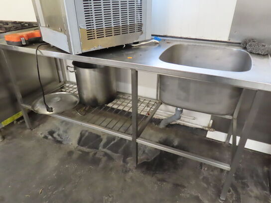 Rustfri stålbord med vask