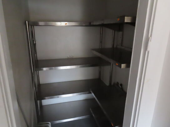 Rustfri stål hyldesystem med 8 hylder + løs stålreol