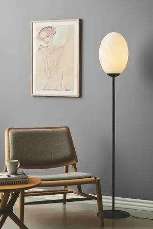 Halo design twist oval gulvlampe opal/black(ubrugt)