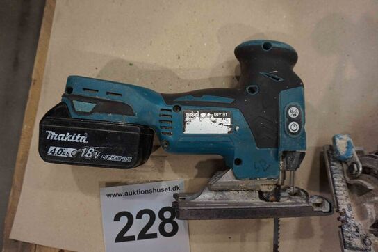 Makita stiksav og rundsav med et batteri 