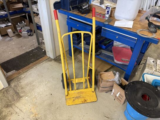 Filebænk i træ inkl. Sækkevogn, m.v.