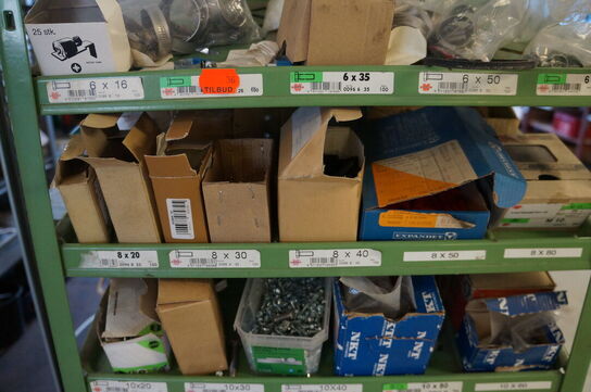 Sortimentsreol med indhold