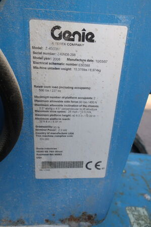 Byggelift GENIE BOOM Z40/23N