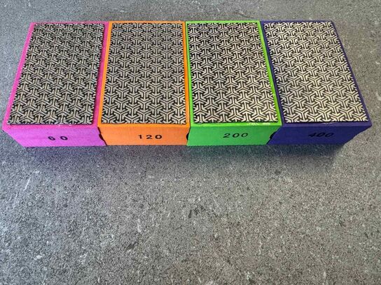 Diamantslibesten kornstørrelse 60-400 4-pak diamantpoleringsblokke - sten, marmor, beton