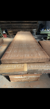 5 stk. træplanker i SAPELE (mahogni) 5 stk 3,50x0,98m - 2,7 cm tyk
