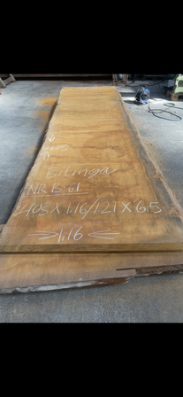 Træplanke i BILINGA 4,03x1,16/1,21m - 6,5 cm tyk