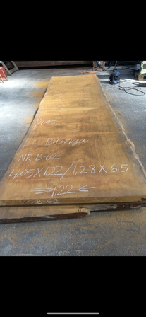 Træplanke i BILINGA 4,05x1,22/1,28m - 6,5 cm tyk