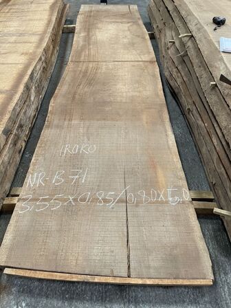 Træplanke i IROKO (afr. teak) 3,55x0,85/0,80m - 5 cm tyk