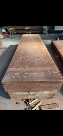 Træplanke i SAPELE (mahogni) 3,45x0,90m - 2,7 cm tyk