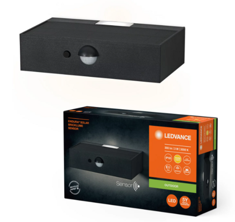 2 stk. Ledvance Endura Style Solar Bricklume Sensor - Sort