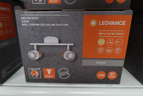 2 stk. Ledvance Decor Spot Cork GU10 White 2x3.4W 927 DIM