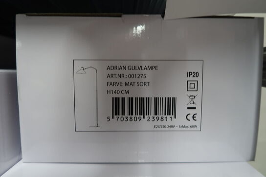 LIGA ADRIAN MAT SORT GULVLAMPE