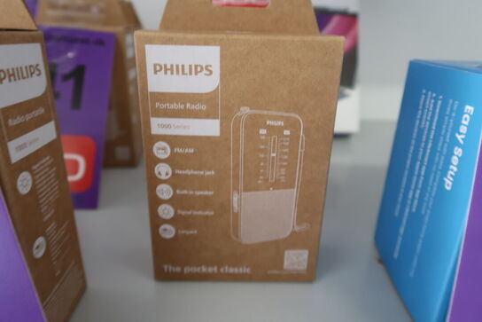 2 stk. Philips R1509 bærbar analog radio