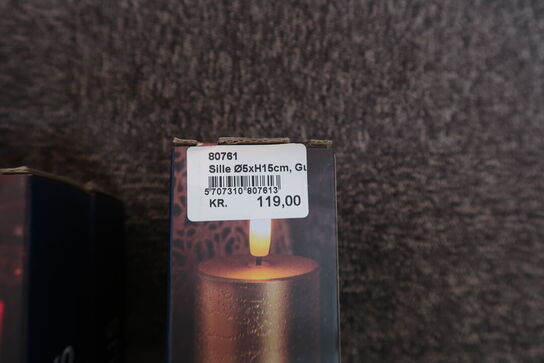 8 stk. Sirius Sille Bloklys Ø5 x 15 cm, Rød - OBS: 2 stk. anden farve 