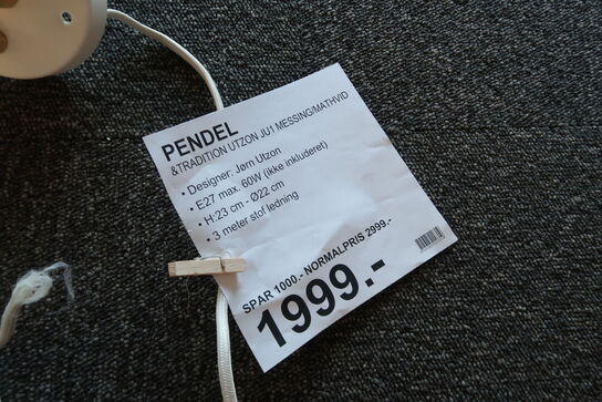 Utzon pendel ju1 messing/hvid
