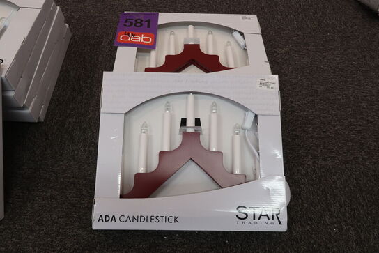 4 stk. 7-armet Lysestage Rød 230v, 38cm bred & 30cm høj
