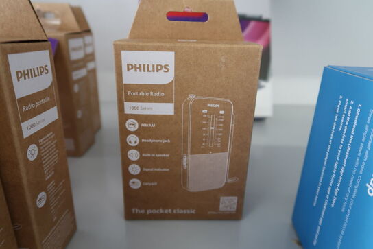 3 stk. Philips R1509 bærbar analog radio