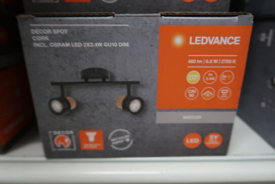 2 stk. Ledvance Decor Spot Cork GU10 Black 2x3.4W 927 DIM