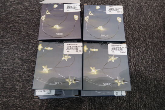 12 pk. rille Stjerne 40 LED, 3,9 m, Sølv