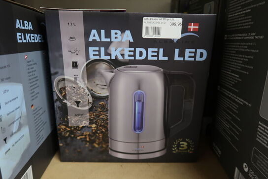 ALBA elkedel Led Børstet Stål 1,7 Liter