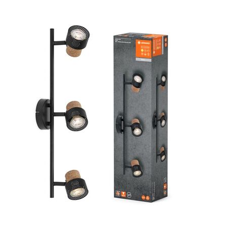 2 stk. Decor Spot Cork GU10 Black 3x3.4W 927 DIM