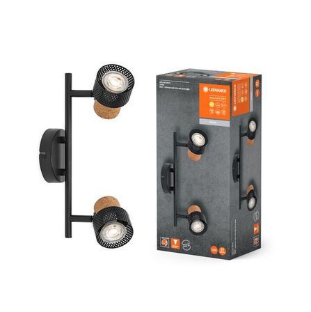 2 stk. Ledvance Decor Spot Cork GU10 Black 2x3.4W 927 DIM