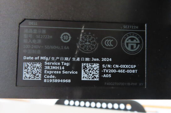 2 stk monitor DELL SE2722H