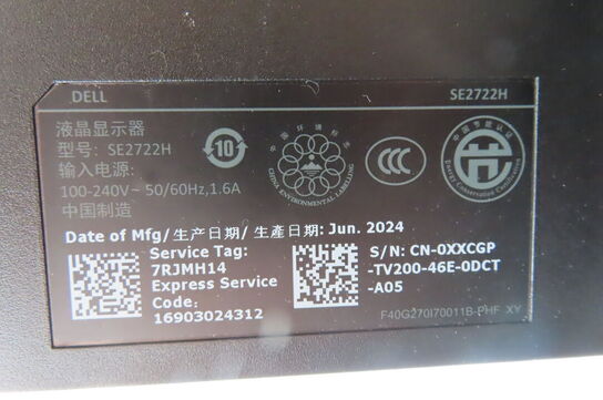 1 stk monitor DELL SE2722H