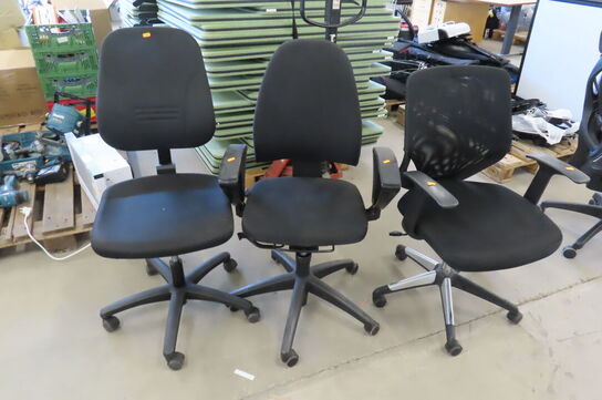 3 stk. Kontorstole