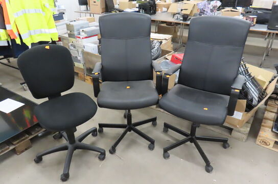 3 stk. Kontorstole