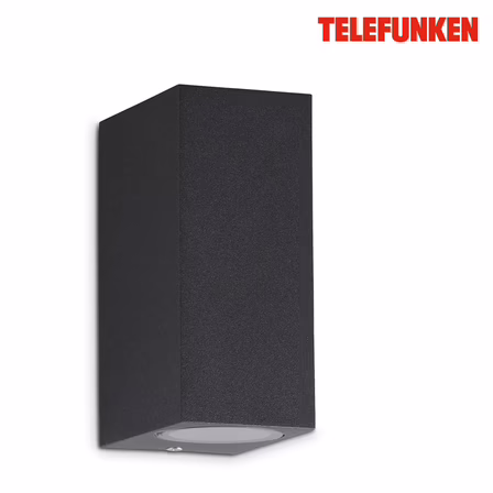 2 stk. telefunken udendørslampe 15,1 cm 2x gu10 400lm antracit(ubrugt)