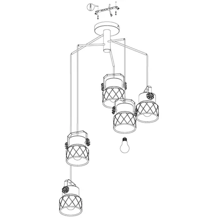 Eglo hilcott pendel zink 67,5cm(ubrugt)