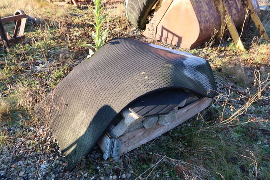 Køreplade samt palle med sten