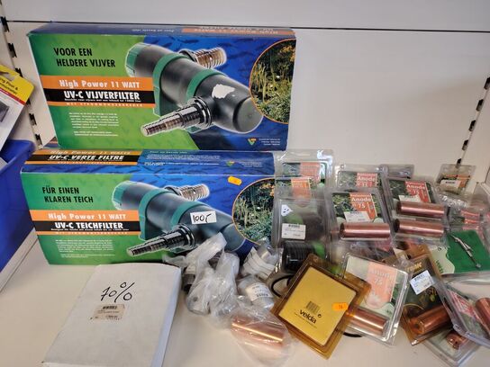 Parti flitre og tilbehør. 