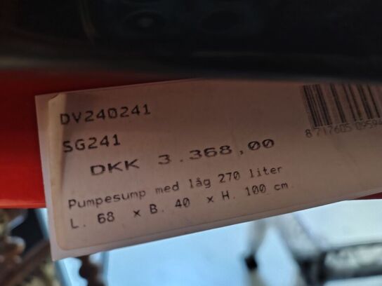 Pumpesump 270 l.