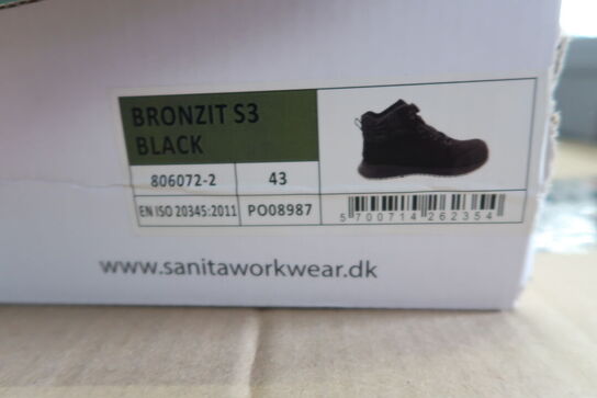 Sikkerhedssko Str. 43 SANITA Model: Bronzit S3 