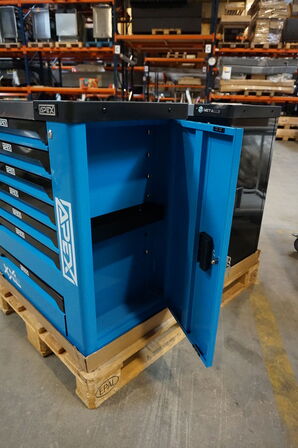 Apex Værktøjsvogn XXL med værktøj og 7 skuffer og skab Blue 