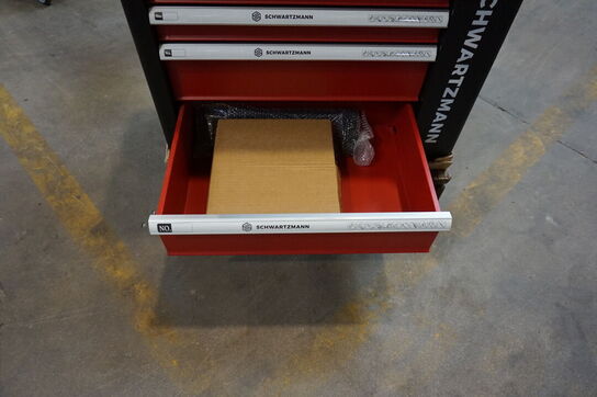 Schwartzmann værktøjsvogn. Seks skuffer inkl. værktøj Red/Black