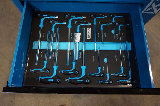 Apex Værktøjsvogn XXL med værktøj og 7 skuffer og skab Blue 